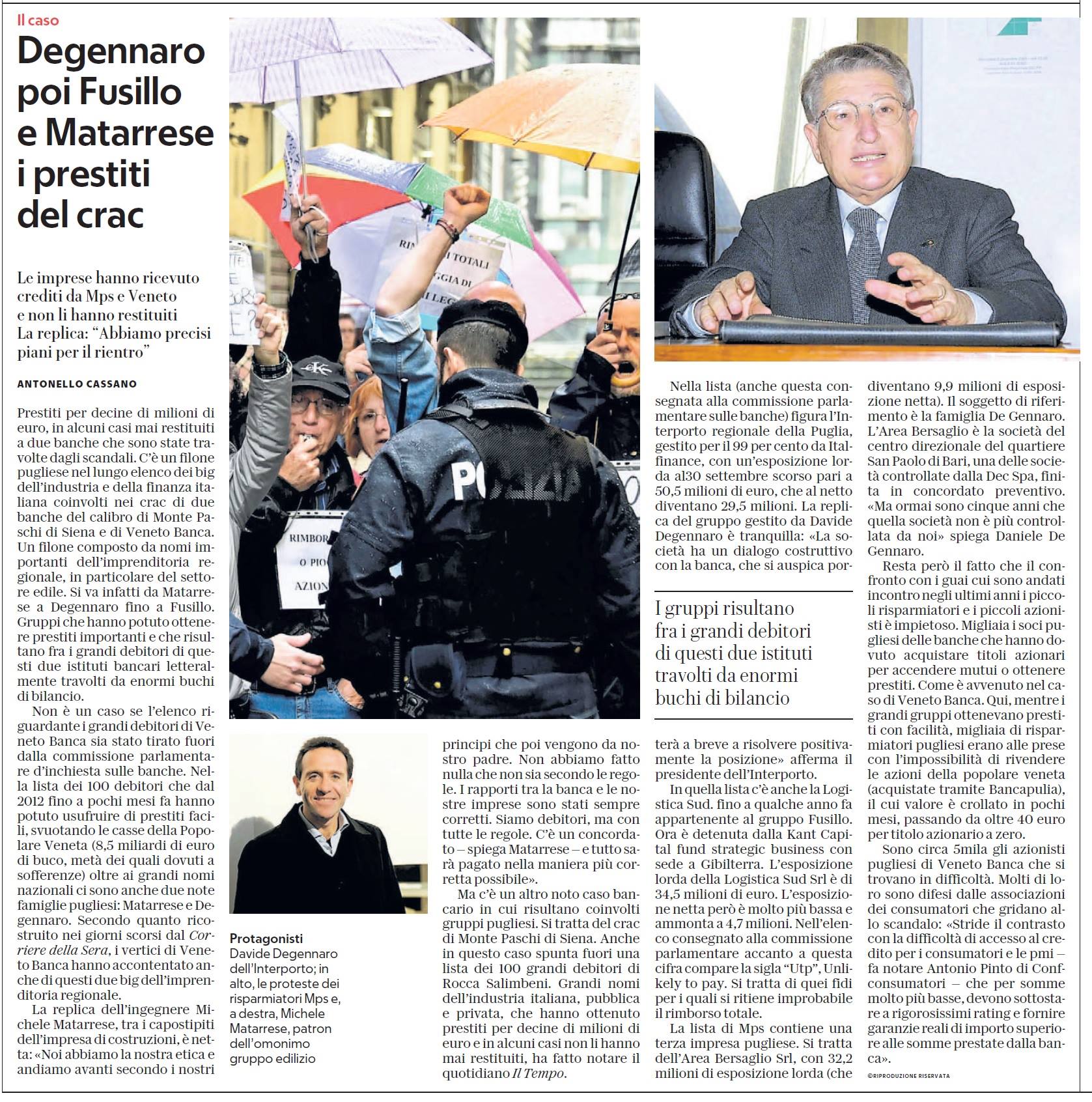 Intervista di Repubblica Bari ad Antonio Pinto sul tema della concessione, da parte delle banche, di prestiti per consumatori e PMI.
